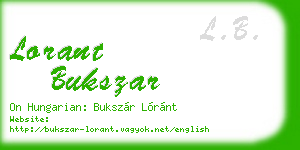 lorant bukszar business card