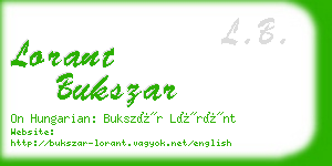 lorant bukszar business card